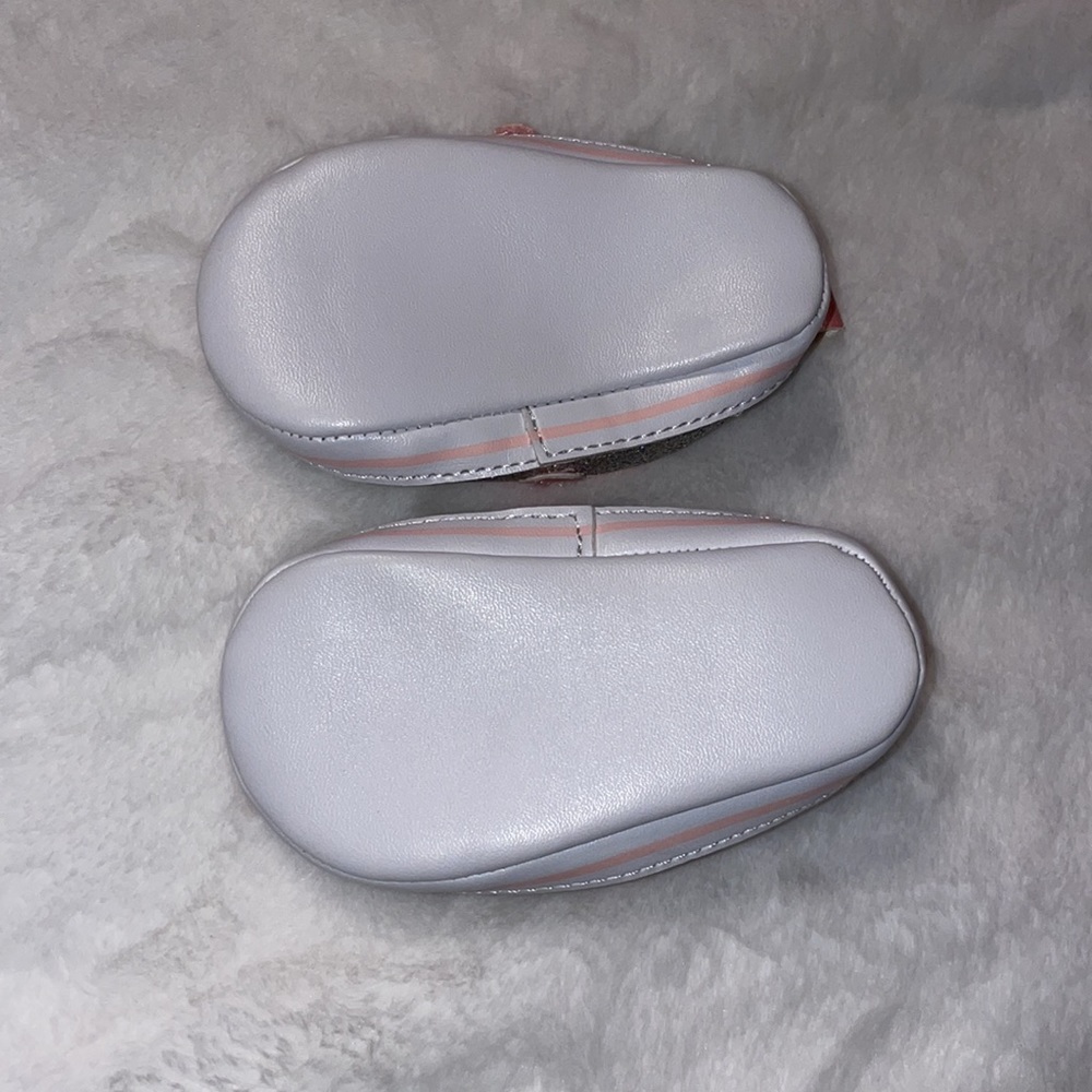 Carter’s child of mine 0 to 3 month sparkly pink and silver shoes - Picture 2 of 3